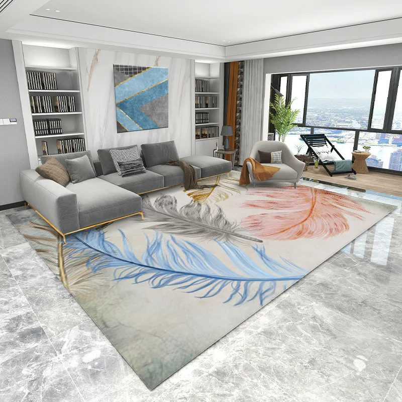 

Feather Light Luxury Carpet Modern Minimalist Carpets For Living Room Rugs For Bedroom Bedside Floor Mat Non-Slip Absorbent Rug