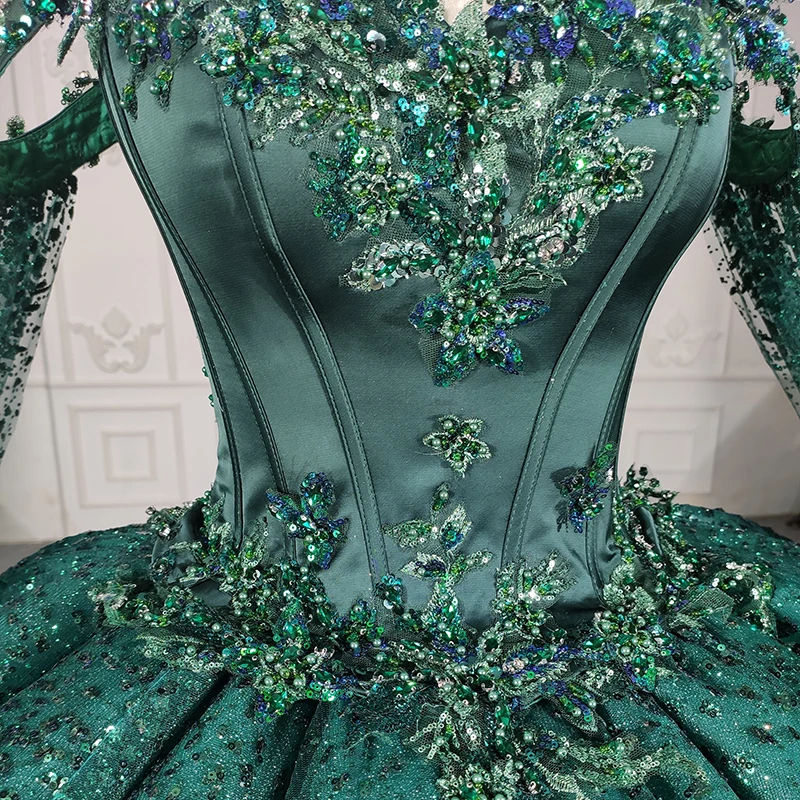 Jancember Superfine великолепные платья Quinceanera для девочек бальное платье с длинными