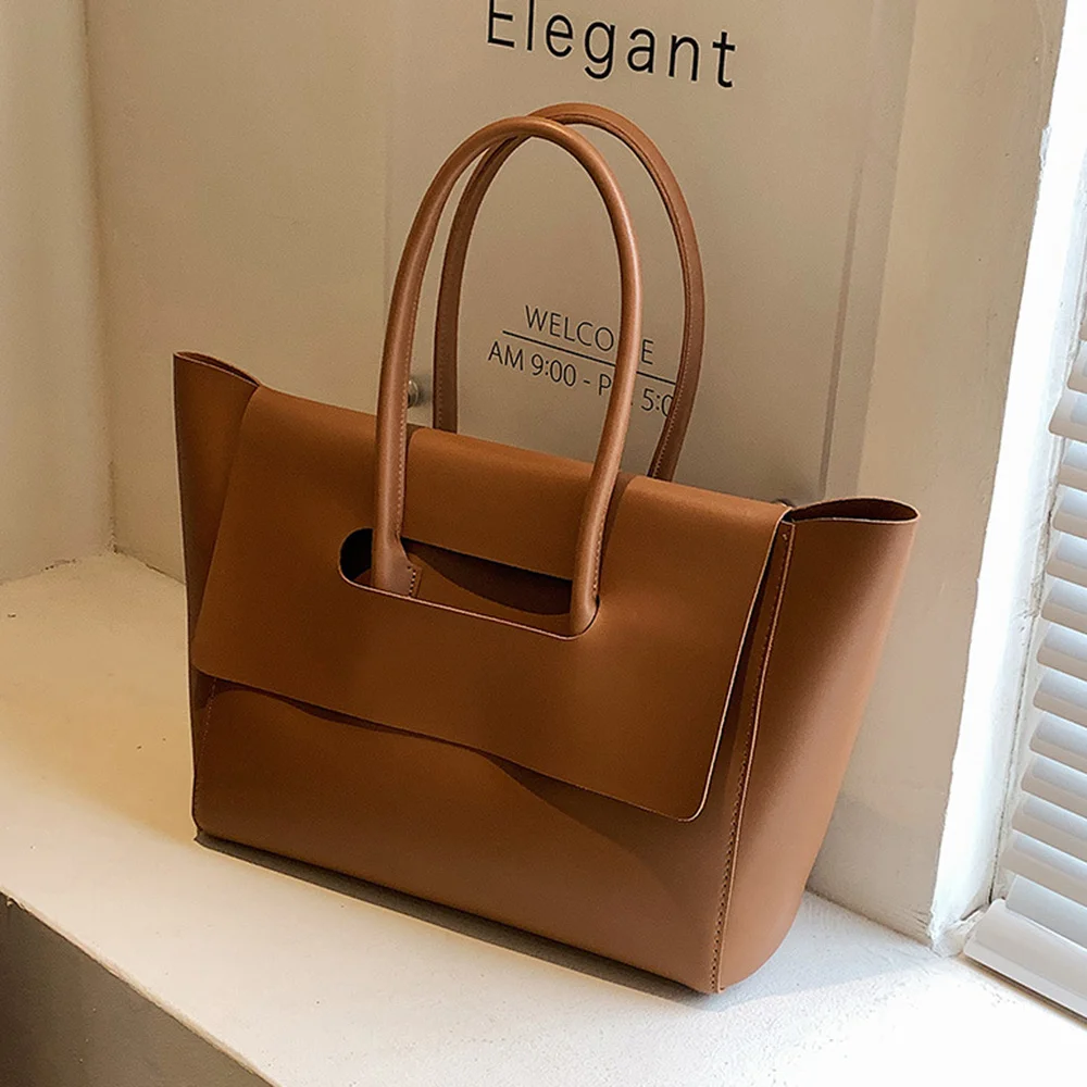 

Модные женские сумки на плечо, новинка 2023, вместительные сумки, простые сумки-тоуты в стиле ретро, однотонные высококачественные сумки от известного бренда