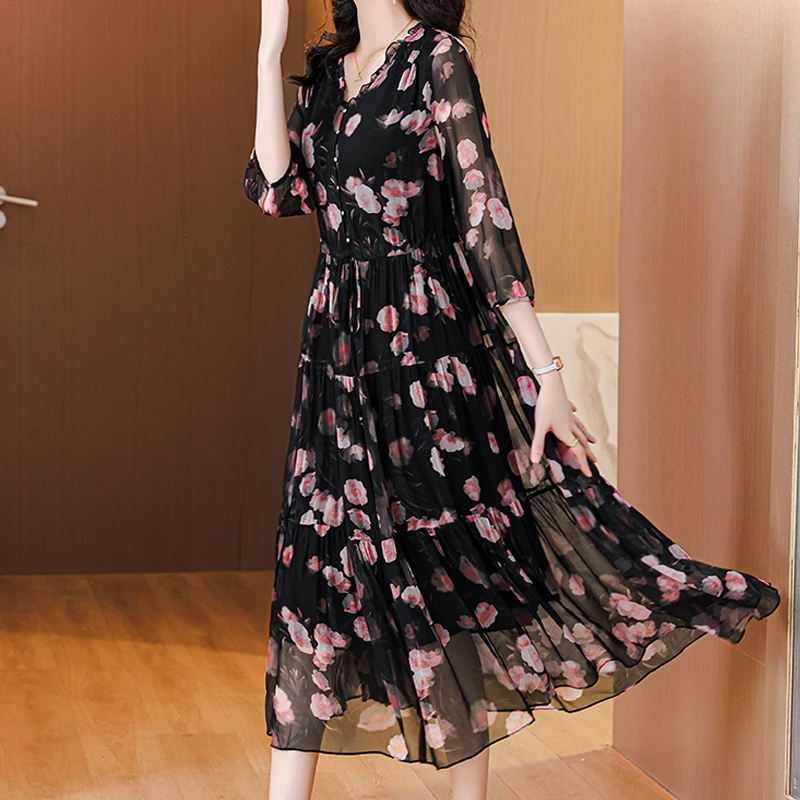 EVNISI женское платье из полиэстера и хлопка