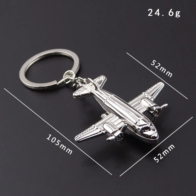 

24 Pcs/Lot Transport Propeller Airplane Keychains For Car Key And Bag Keyring Air Plane Model Fighter Aircraft Jewelry Wholesale