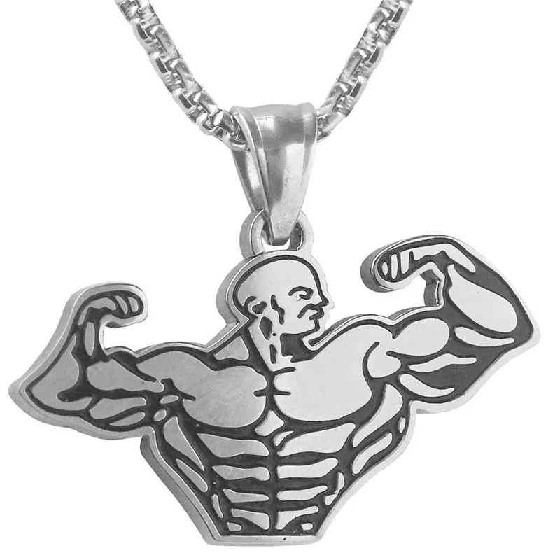 

Fitness Sports Jewelry Men's Fashion Muscle Macho Tag Necklace Bodybuilding Muscle Men Leisure Fitness Running Necklace