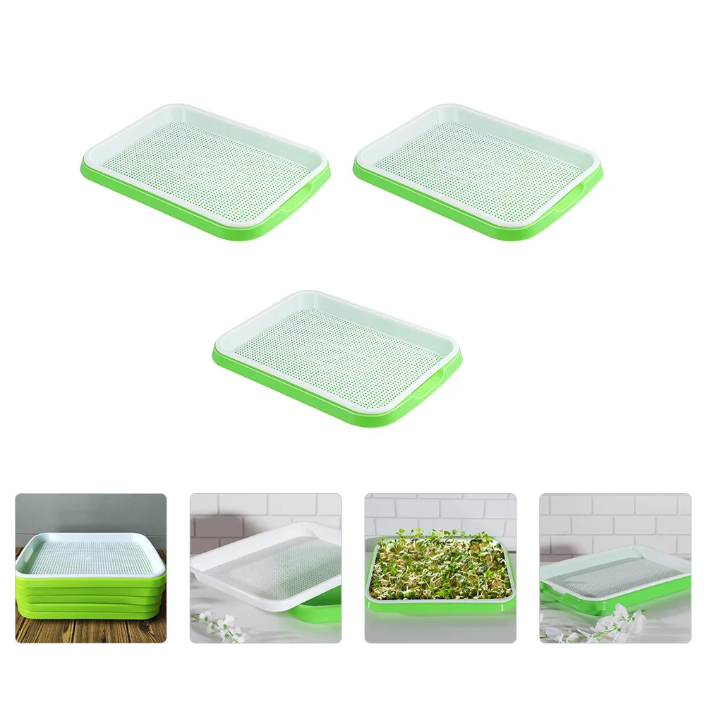 

3 Pcs Germination Tray Hydroponic Germinating Basin Planter Growing Plants Nursery Sprouts Plate Plastic Sprouting