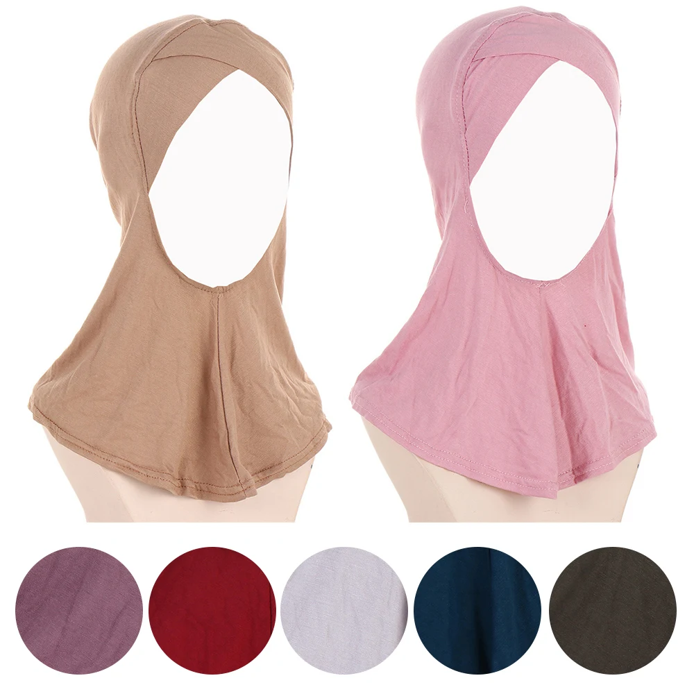 

Women Muslim Underscarf Head Cover Women's Hijab Caps Women Scarf Turbans Islamic Scarf Hat Soild Color Bonnet Inner Hijab Hot