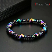 fashion luxury colored gemstone magnet bracelet pure hand woven jewelry