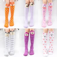 baby girls knee high long socks cotton breathable stripe soft kids sock children long tube socks