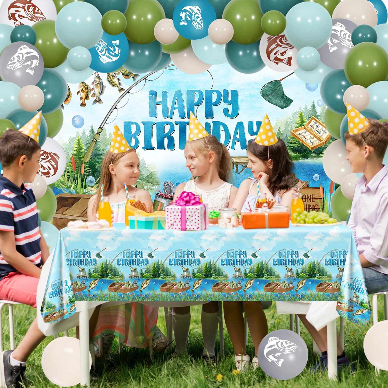 Фон для фотосъемки с изображением рыбалки