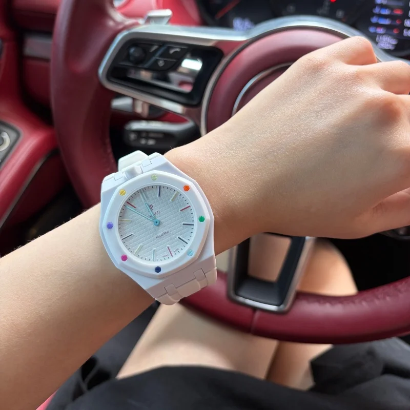 Фото Силиконовый ремешок для часов Ap&Watch Swatch, брендированный ремешок для карманных часов Ap Royal Pop Co, различные цвета на выбор, аксессуары для часов №3