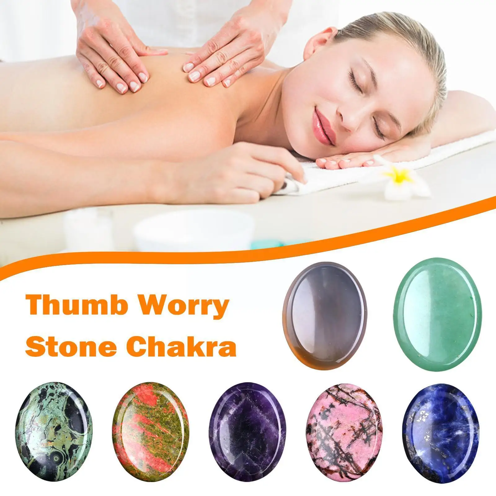 

Красочный Овальный лечебный камень для большого пальца красочный камень для массажа для снятия напряжения камень для большого пальца плен...
