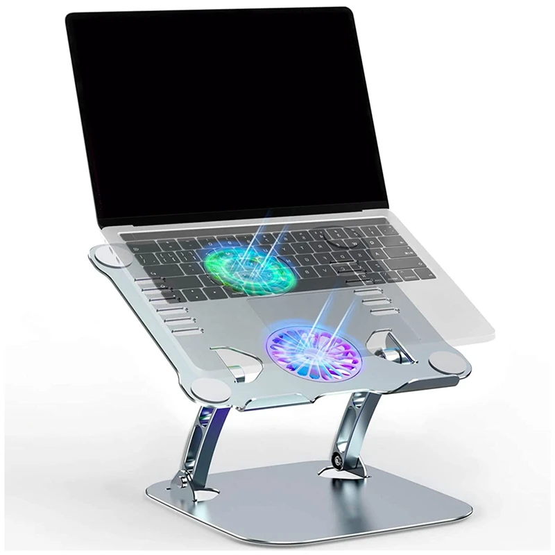 

Laptop Stand,Adjustable Computer Stand With USB Cooling Fan And Heat-Vent, Ergonomic Height Angle Riser Compatible