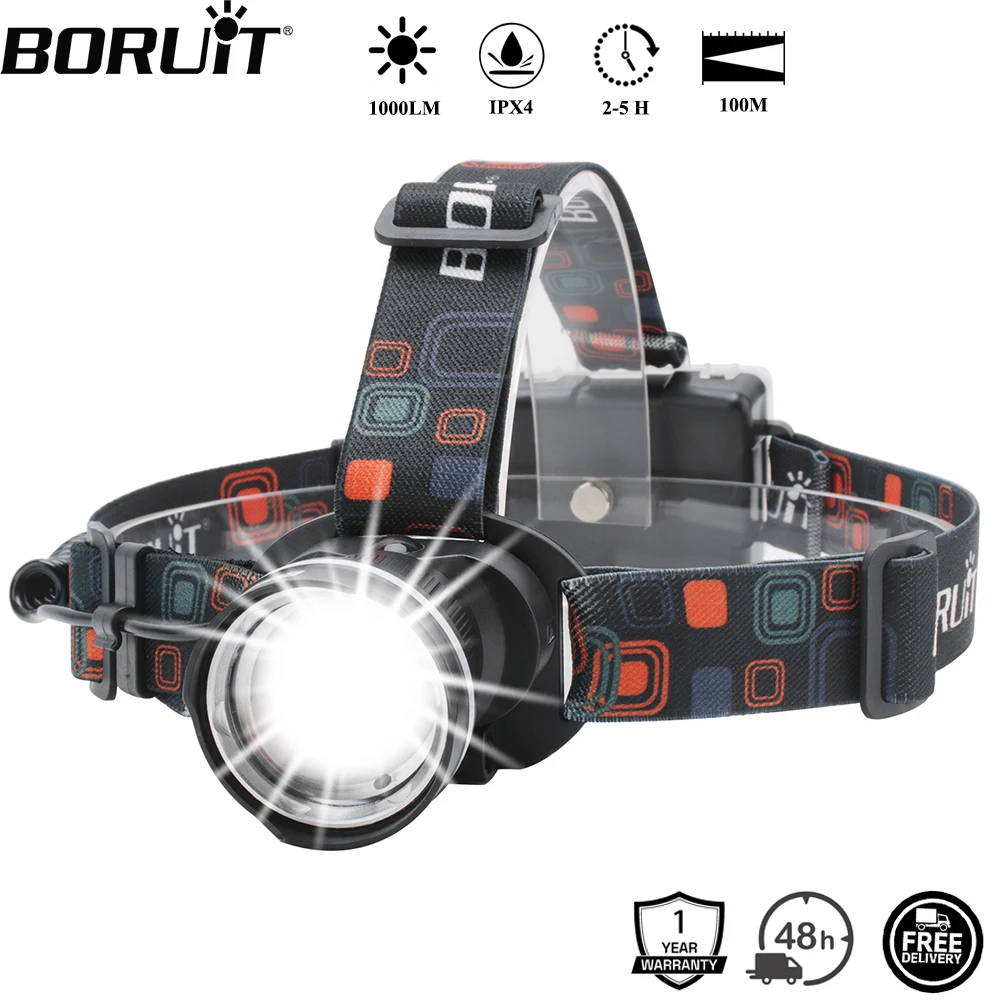

BORUIT RJ-2166 налобный фонарь 1000LM