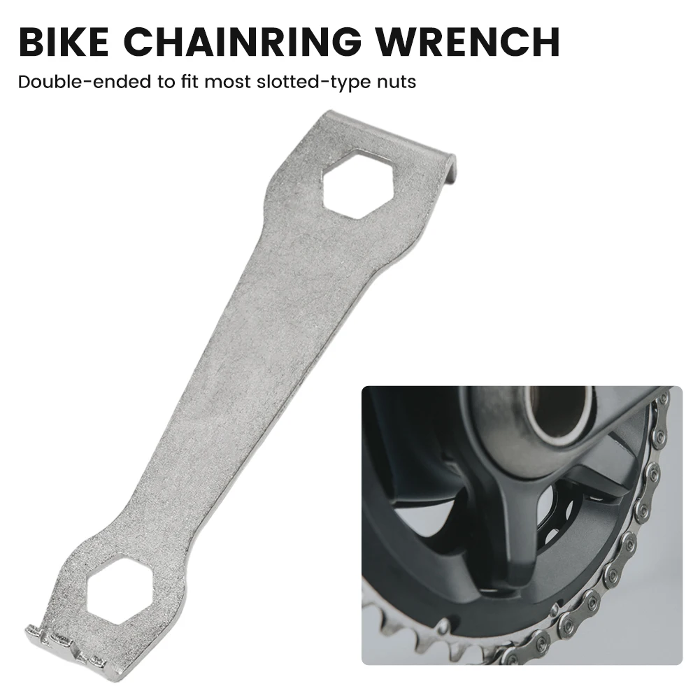 

1pc Bicycle Chainring Crankset Bolt Nut Screw Wrench 9mm/10mm Model MTB Road Bike Removal Tool Silver Cycling Repair Tools