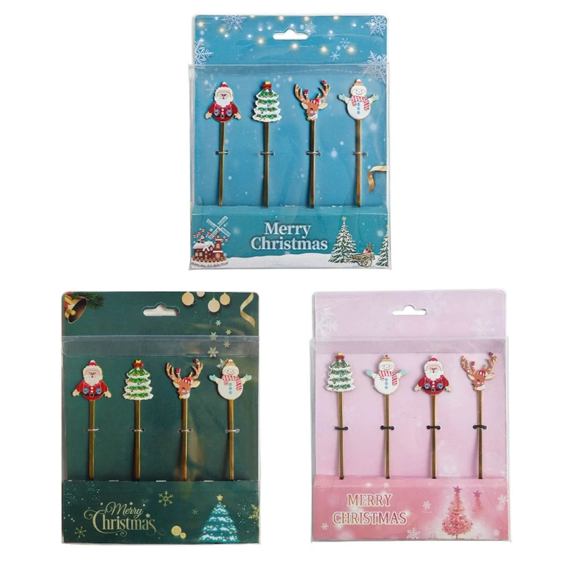 

4 упаковки ложек для мороженого, перемешивающая ложка, Рождественский тематический материал из нержавеющей стали