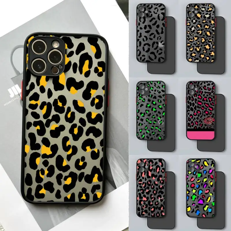

Fashion Cute Cartoon Leopard Print for iphone 7 8 plus x xs xr 11 12 13 mini Pro max Soft Silicon Matte Hard Cover