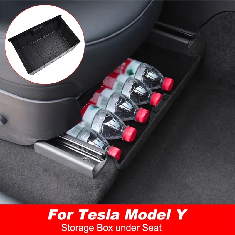 

Ящик для хранения под сиденьем Tesla Model Y, органайзер из АБС-пластика, чехол большой емкости, аксессуары для интерьера автомобиля