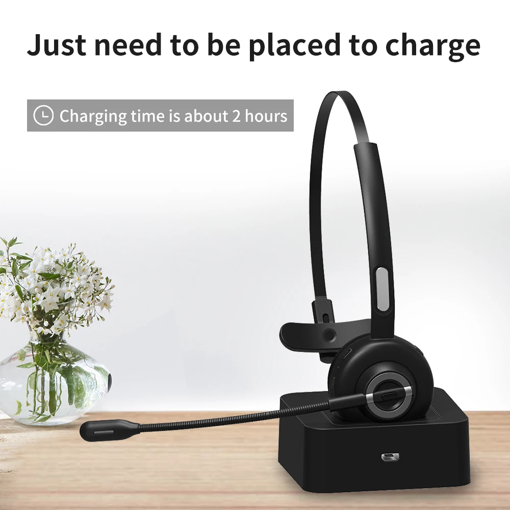 

Tebe Bluetooth 5.0 Earphone USB Mono Head-Mounted Gaming Headset Noise Reduction Hifi Wireless Business Headset With Mic For PC