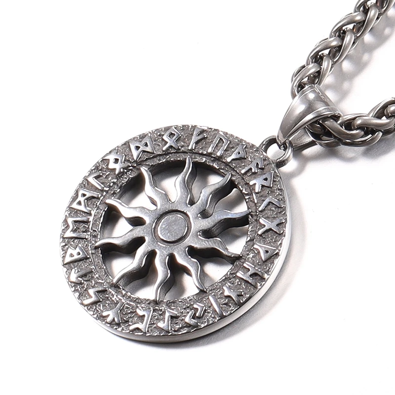 

Viking Odin Thor Totem Titanium Steel Pendant Men's Necklace with PendantLong Punk Necklace for Men