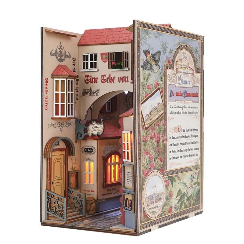 

Drop shipping The Ancient City Of Flowers Wedding Decoration Bookend Custom Home Pretend Toy Book Nook