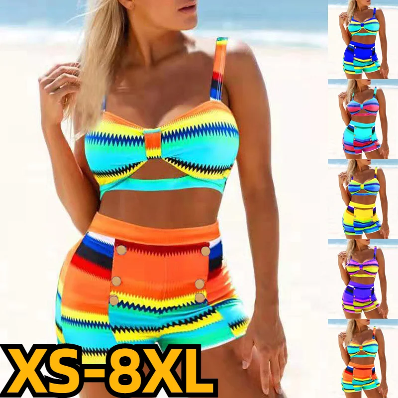 

Купальник Летний Новый дизайн купальный костюм с принтом Пляжная одежда женский сексуальный Модный Купальник Комплект из двух предметов танкини женские Монокини