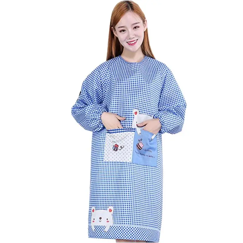 

Kitchen long sleeve coverall for home grown women men's home cooking apron easy to clean, waterproof and oil proof
