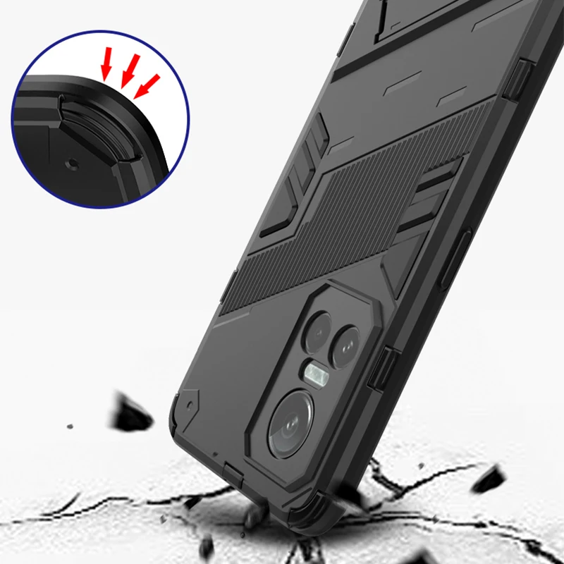 Фото Чехол для Realme GT Neo 3 для Realme GT Neo 3, защитный чехол в стиле панк, броня, подставка, задняя крышка для телефона Realme GT Neo3 №5