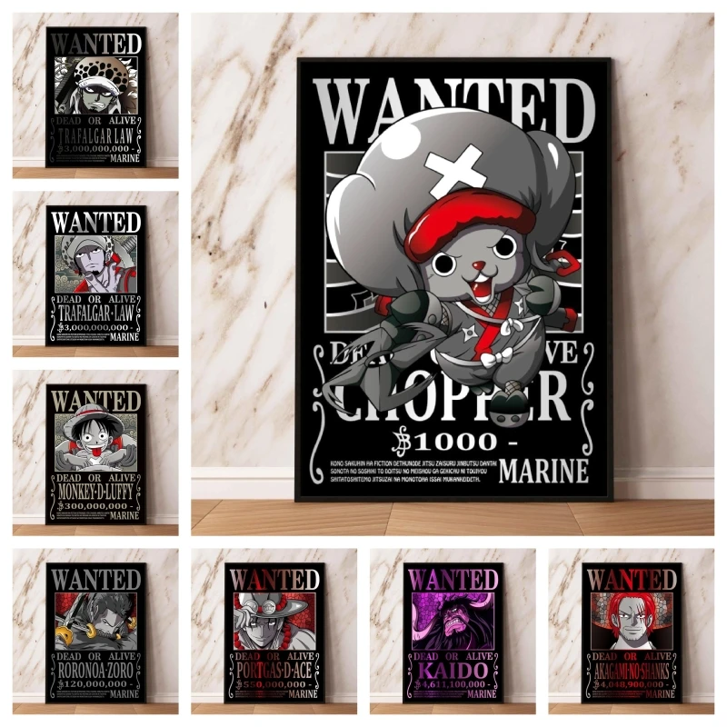 

Canvas Artwork Painting One Piece Bounty Wanted ACE Prints And Prints Classic Decoration Paintings Living Room Children Gifts