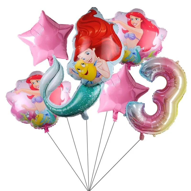 Воздушные шары из фольги Русалка Ариэль 32 дюйма 1 комплект |