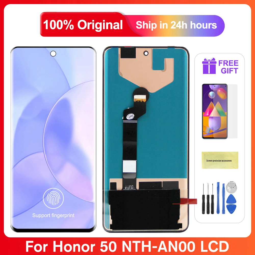 

2023 Новый 6,57 ''оригинальный экран для Huawei Honor 50 ЖК-дисплей сенсорный экран дигитайзер в сборе для Honor 50 NTH-AN00