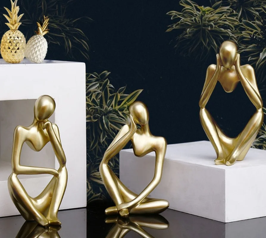 

Statues Of Creative Resin Abstract Thinker People Sculptures Miniature Statuettes Craft Home Decoration Accessories Office