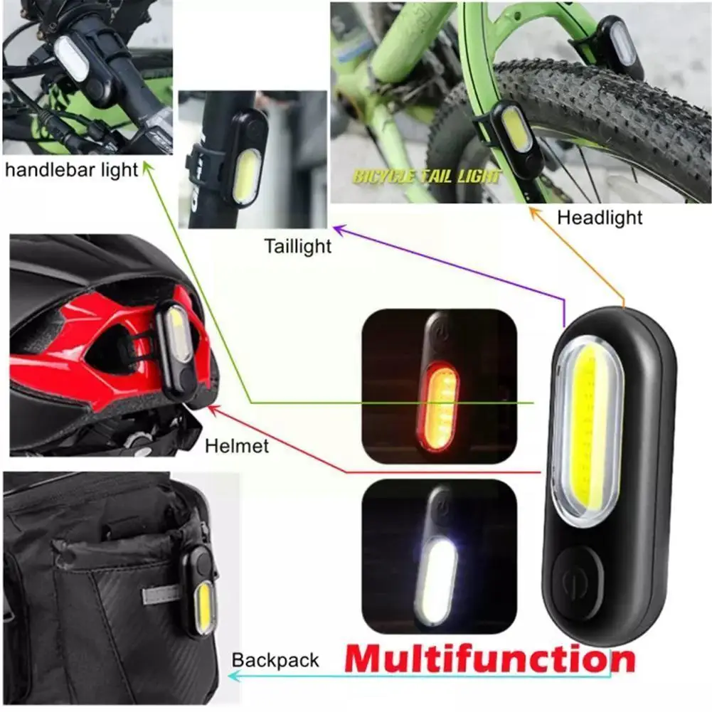

Bicycle Light USB Charging Tail Light Mountain Bike Riding Light Warning Led Light Equipment Night Accessories U6X4