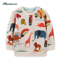 bumeex 2 7 years old boys and girls sweater autumn and winter childrens long sleeved sweater cartoon dinosaur print sports top