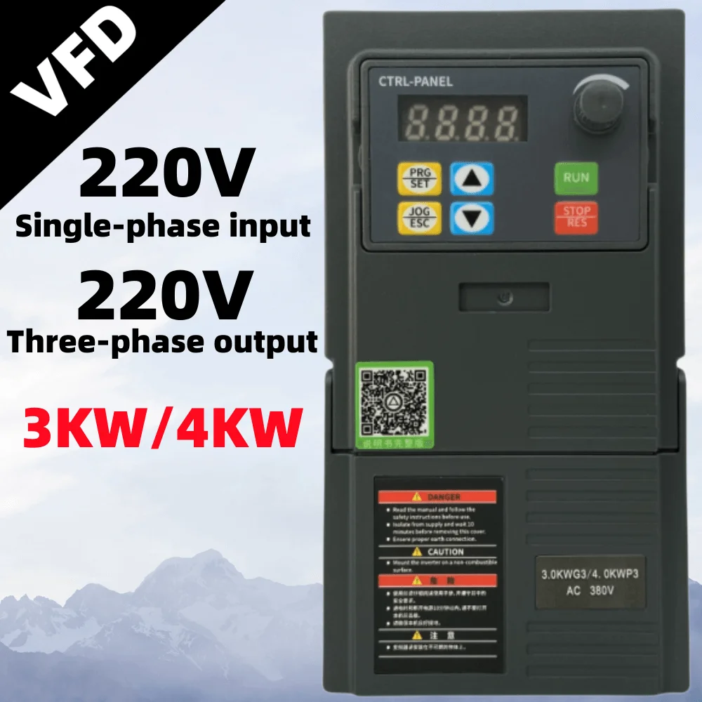 

220V Economical VFD Variable Frequency Drive Converter Inverter 3KW 4KW Motor Speed Controller