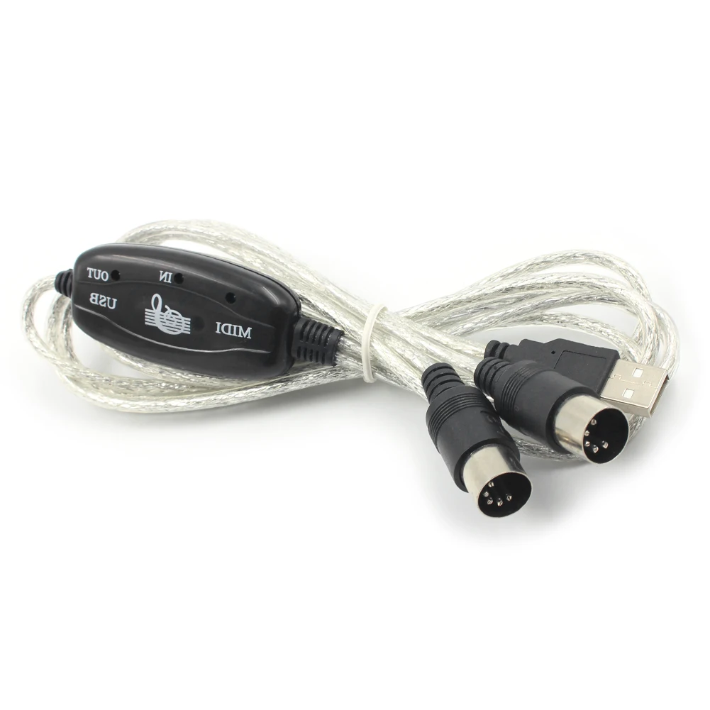 

For PC Computer USB IN-OUT MIDI Adapter Cable Music Keyboard Converter Cord Wire