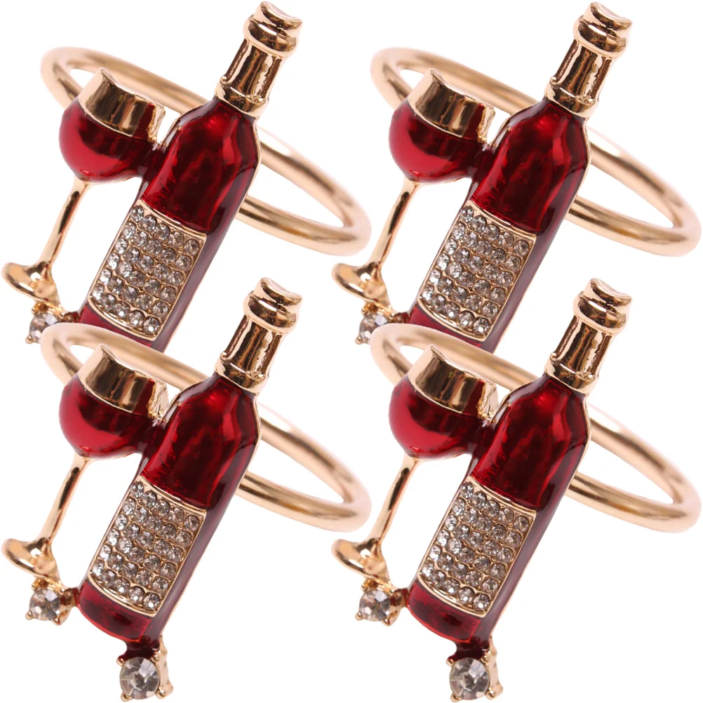 

Napkin Ring Holder Ringsholiday Napkins Party Circle Serviette Buckle Decorativedining Bottle Rhinestone Holders Christmas