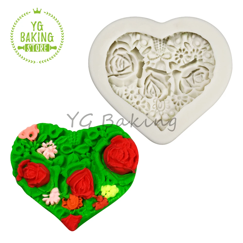 Силиконовая форма Dorica в форме сердца цветка помадки шоколада сделай сам