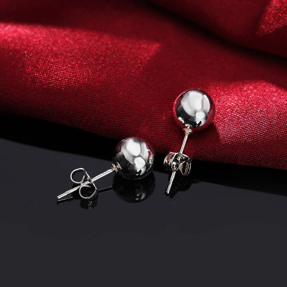 Фото Серьги из серебра 925 пробы, корейские модные изысканные бусины Будды 8 мм для женщин, украшение, новый бренд 2022 №4