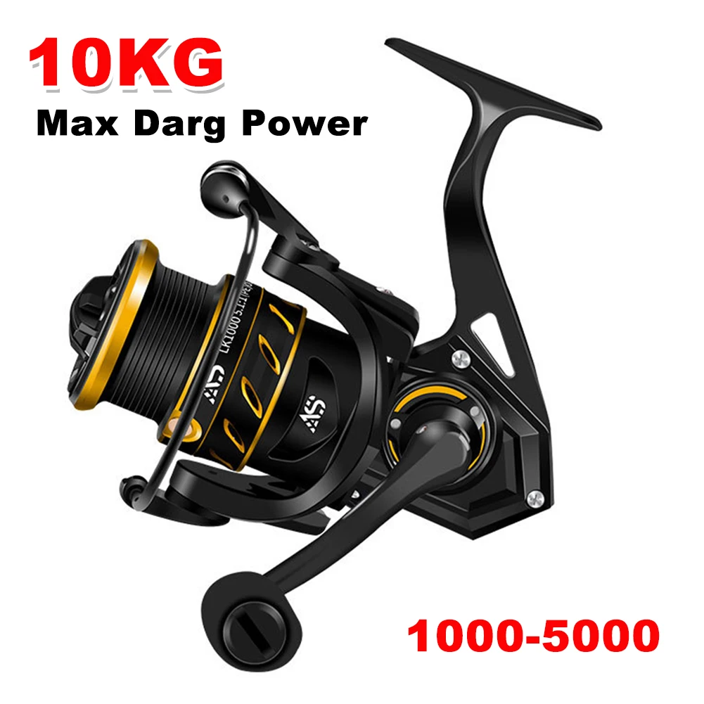 

1000-5000 Series Fishing Reel Spinning Reel 10KG Max Drag Aluminum Alloy Spool Freshwater Saltwater Reel Fishing Accessories