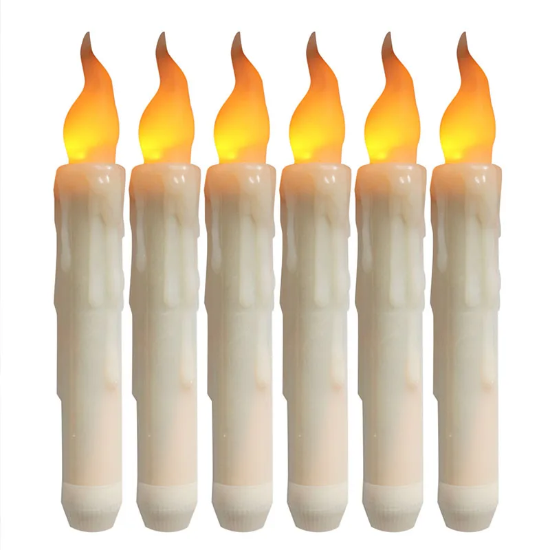 

6Pcs LED Candle Lights Non-flame Pillar Candle Lights LED Battery Candles Wedding Home Decoration