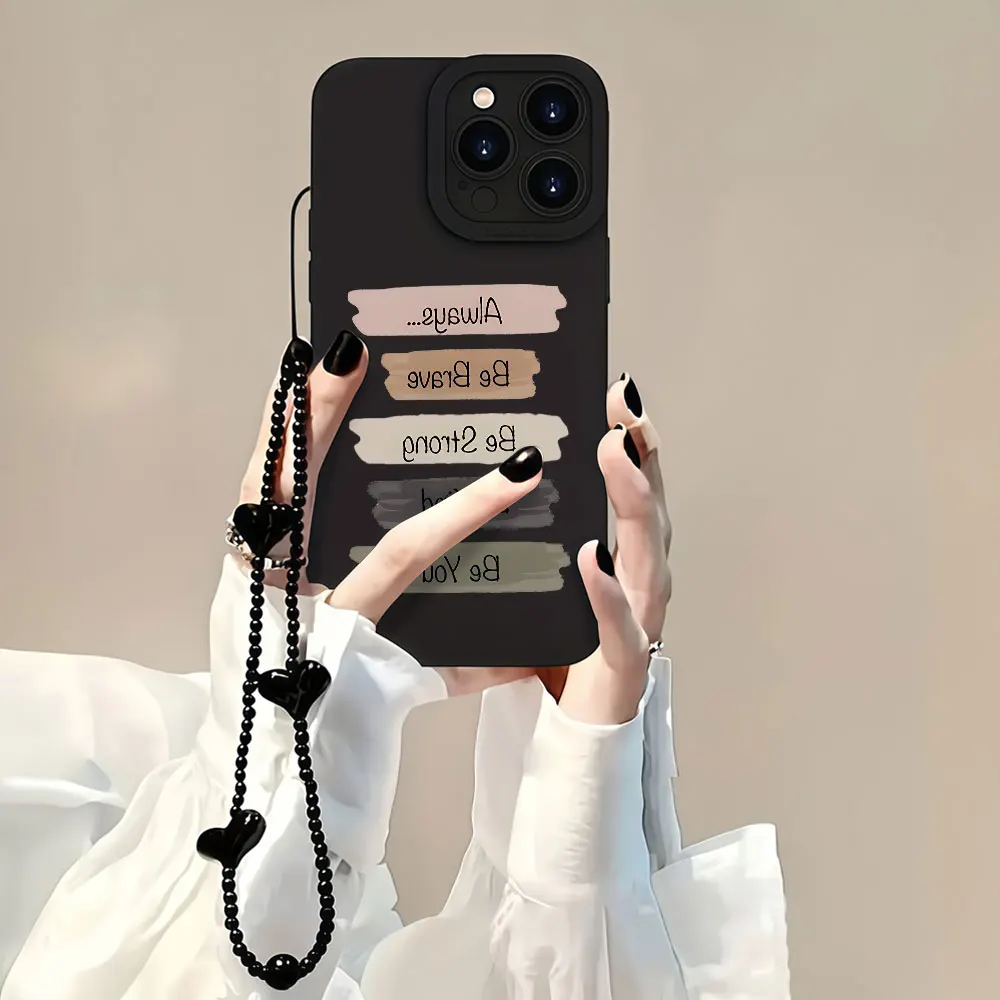 Фото Чехлы для телефонов Samsung Galaxy S26 S21 S24 S25 S23 S22 Ultra Plus FE A56 A35 A54 A26 с ремешком, мягкие, из ТПУ, с мотивационным текстом №1