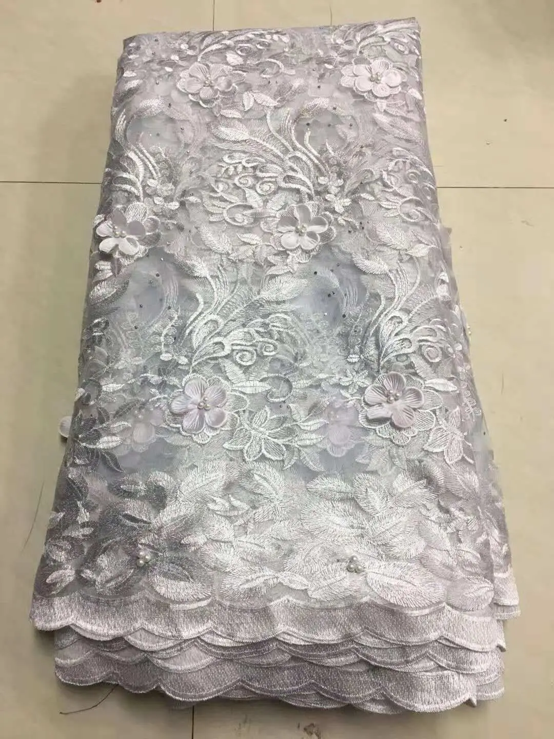 

Сиреневая 3D кружевная ткань с бусинами и камнями, высококачественный африканский тюль, кружевная ткань, 2021 гипюр, нигерийские кружевные ткани