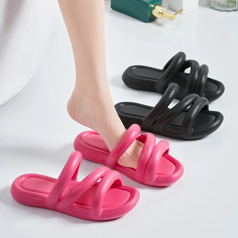 

Rimocy Soft eva Cloud Slippers Women Summer Beach Candy Color Flat Sandals Woman Lightweight Non Slip Bathroom Home Slides Shoes