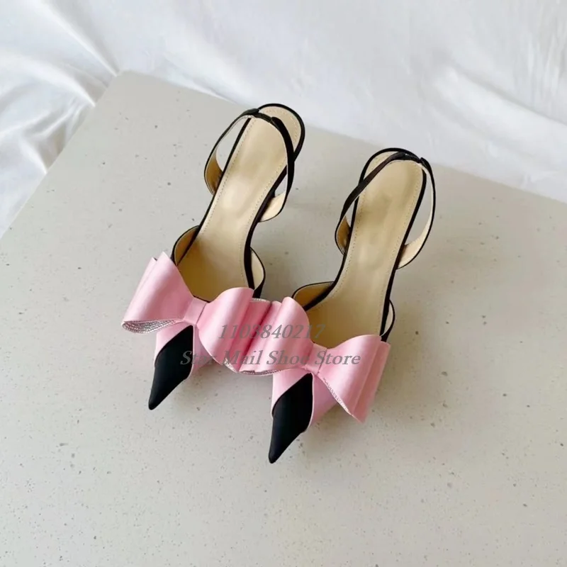 Шёлковые сандалии с узлом-бабочкой без застежек