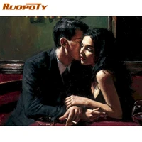 ruopoty diy oil painting by numbers lovers figure picture by number handmade unique gift home decoration wall artcraft