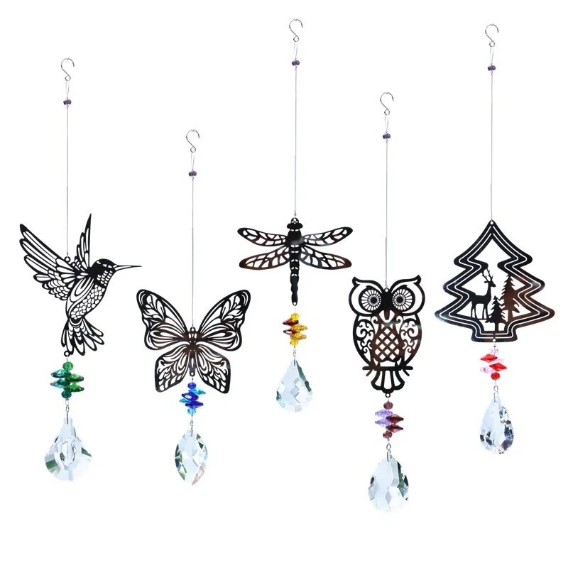 

Crystal Butterfly Hummingbird Ball Pendant Rainbow Suncatcher Glass Hanging Ornament DIY Wind Chime Prism Light Sun Catchers