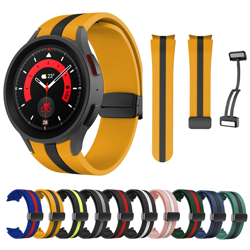 

Ремешок силиконовый для часов Samsung Galaxy Watch 5 Pro, магнитный складной браслет для Galaxy Watch 5, 40 мм 44 мм