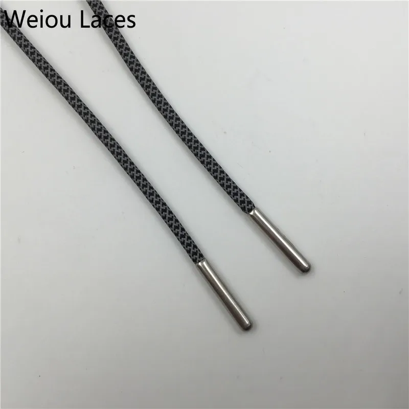 (30pairs/Lot)Weiou Running Walking Round 3M Reflective Shoelaces With Metal Aglets Gold Silver Gunblack Safety Laces For Men