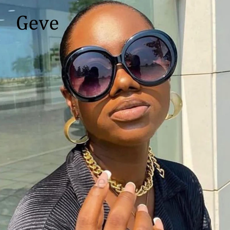 

Women's Oversized Round Sunglasses Fashion Luxury Brand Gradient Big Shades Classic Sun Glasses Female Oculos De Sol Gafas