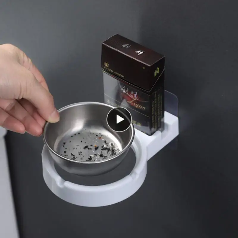

Ashtray Non-marking Sticker Wall Paste Home Ashtray Simple Bar Smoking Indoor Cigarette Butt Storage Shelf Home Storage Holder