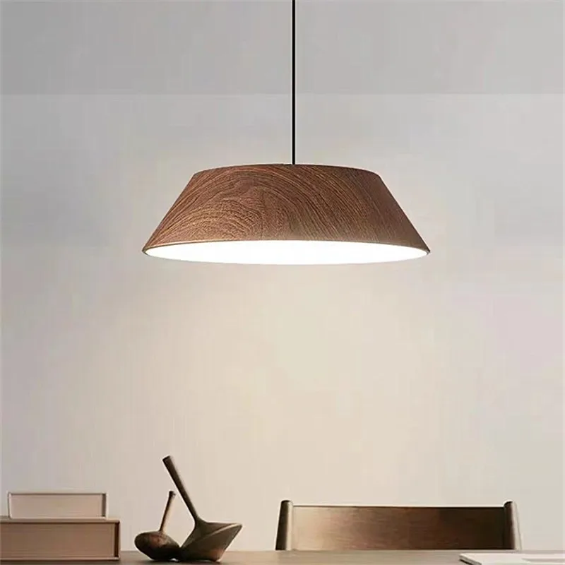 Японские подвесные светильники с деревянным зерном металлические