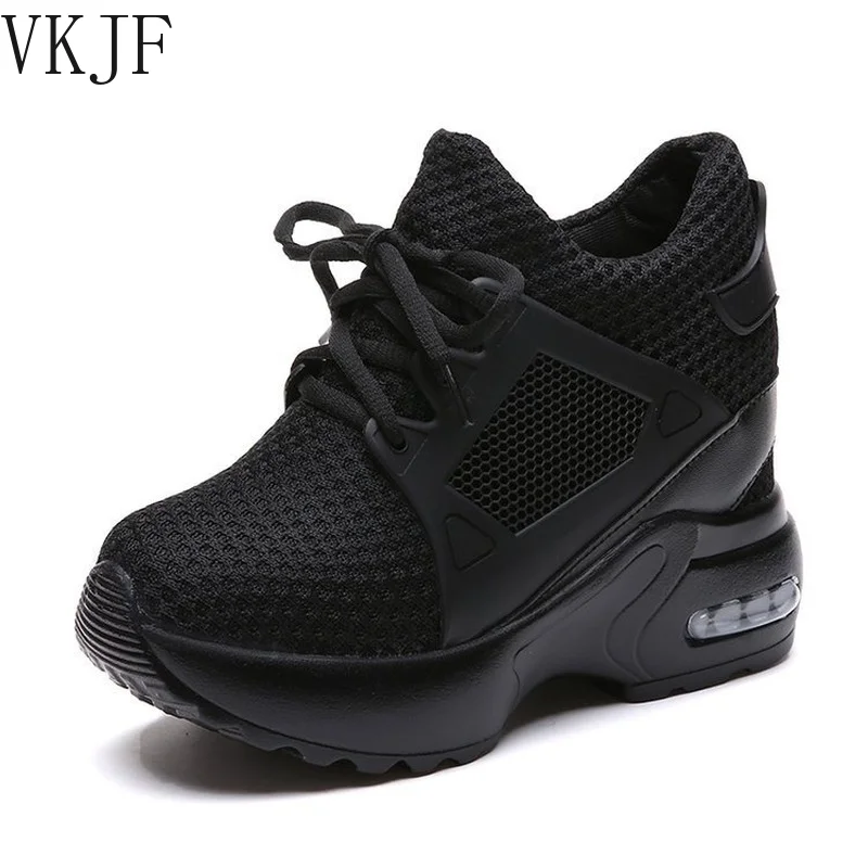 

Women Shoes 2022 Spring Thick Sole Mesh Lace-up Casual Shoes Woman Sneakers Women's Single High-heeled Women's Shoes